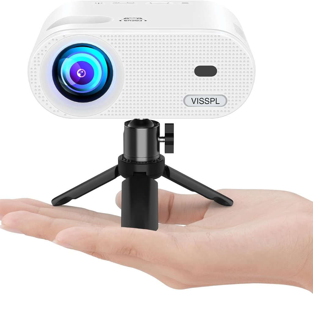 Mini Projector, Full Hd 1080p Video Projector, Portable Outdoor Projector With T